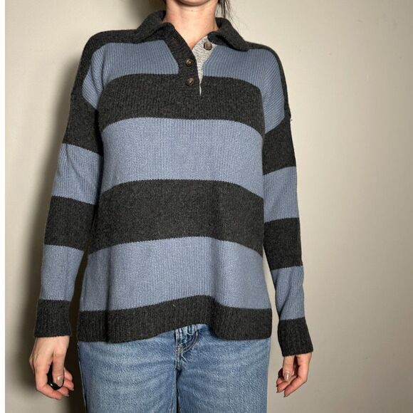 Madewell Rugby Stripe Polo Sweater Size Small NWT - Picture 2 of 5